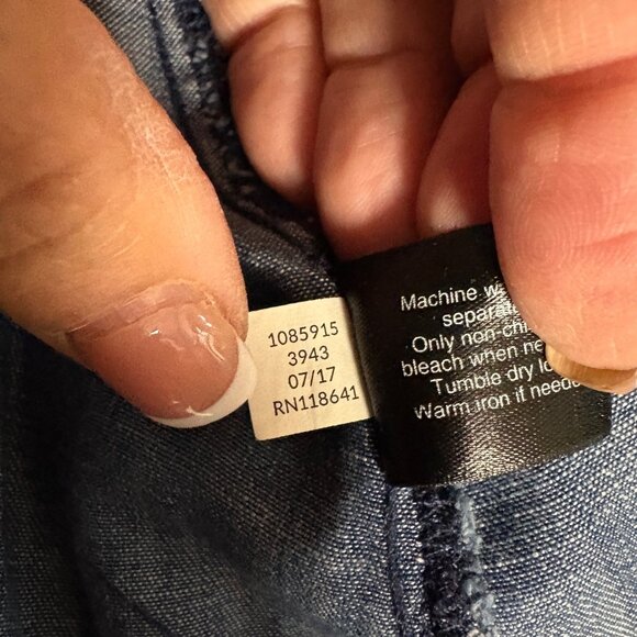 Lane Bryant Blue Chambray Tunic Top Womens Size 14 16 Denim Long Sleeve Shirt - Picture 7 of 9